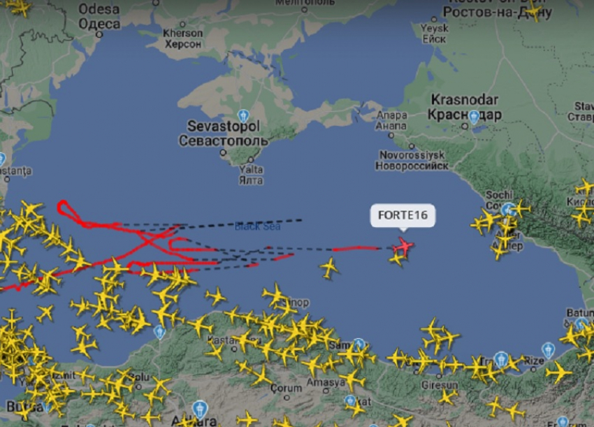 Беспилотник НАТО  весь день кружил над Чёрным морем около Краснодарского края